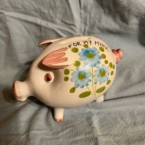 Ceramic Piggy Bank.  Italian. Hand painted dated 1962